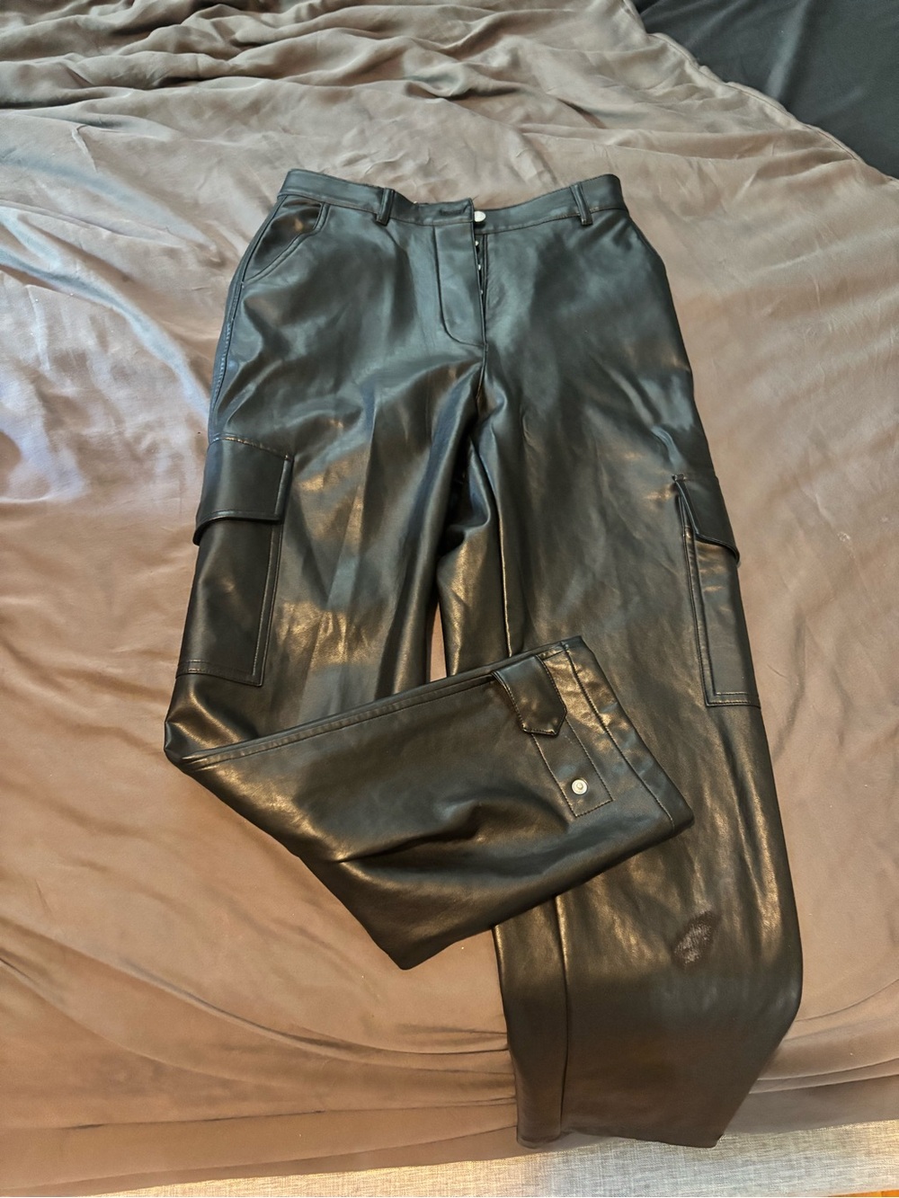 Wilfred Black Faux Leather Waistband Pants